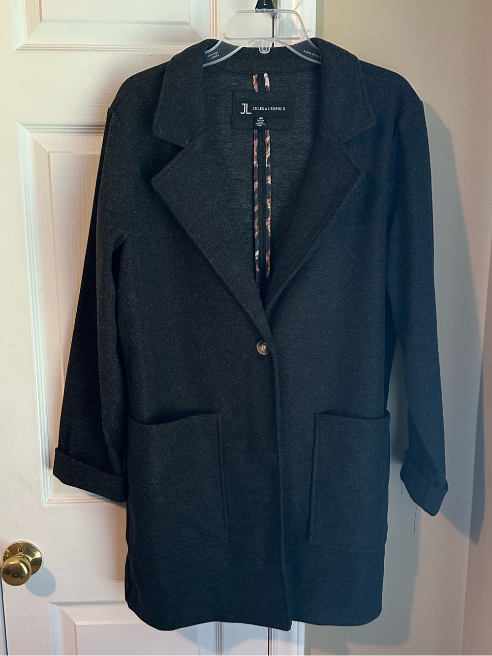 Jules & Leopold Charcoal Women's Single-Button Coat